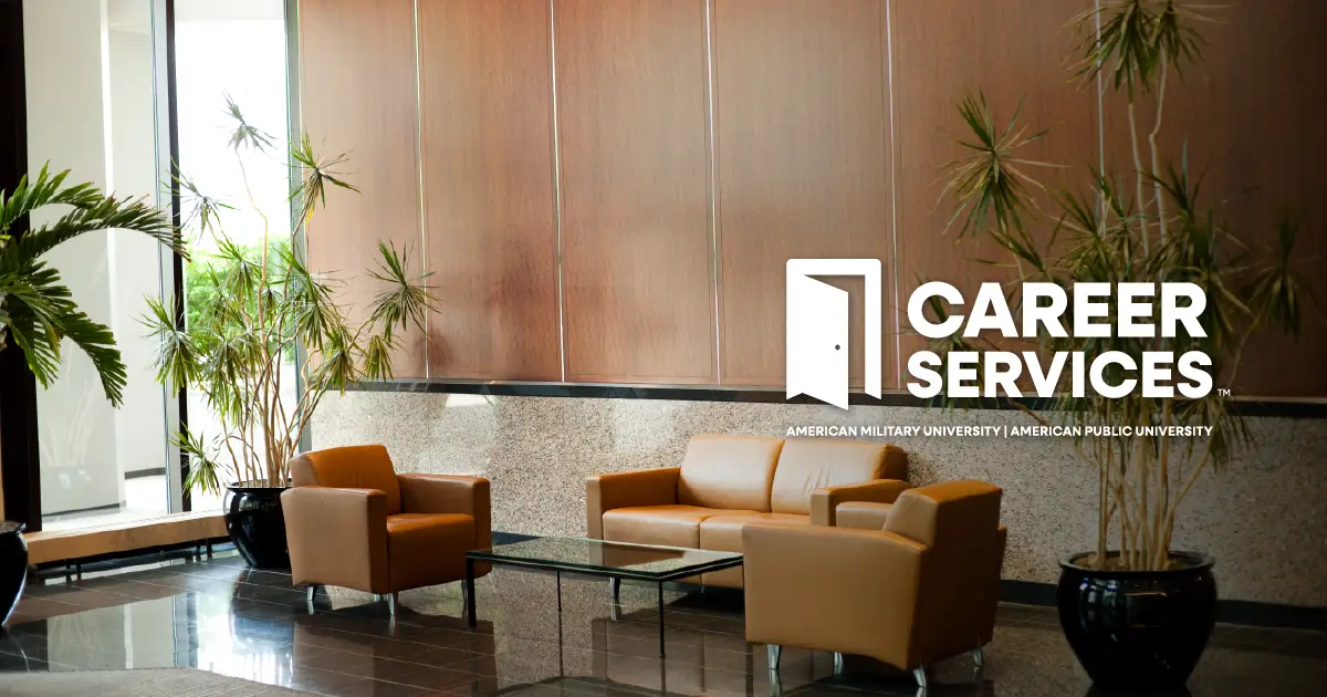 Virtual Event Lobby with Career Services logo